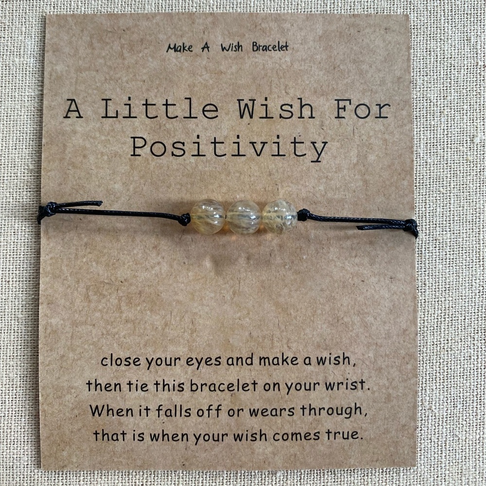 Positivity bracelet Make a Wish unisex w card inspirational jewelry